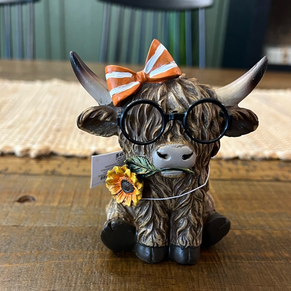 NEW Highland Cow with Glasses – Hobby Lobby Viral Figurine